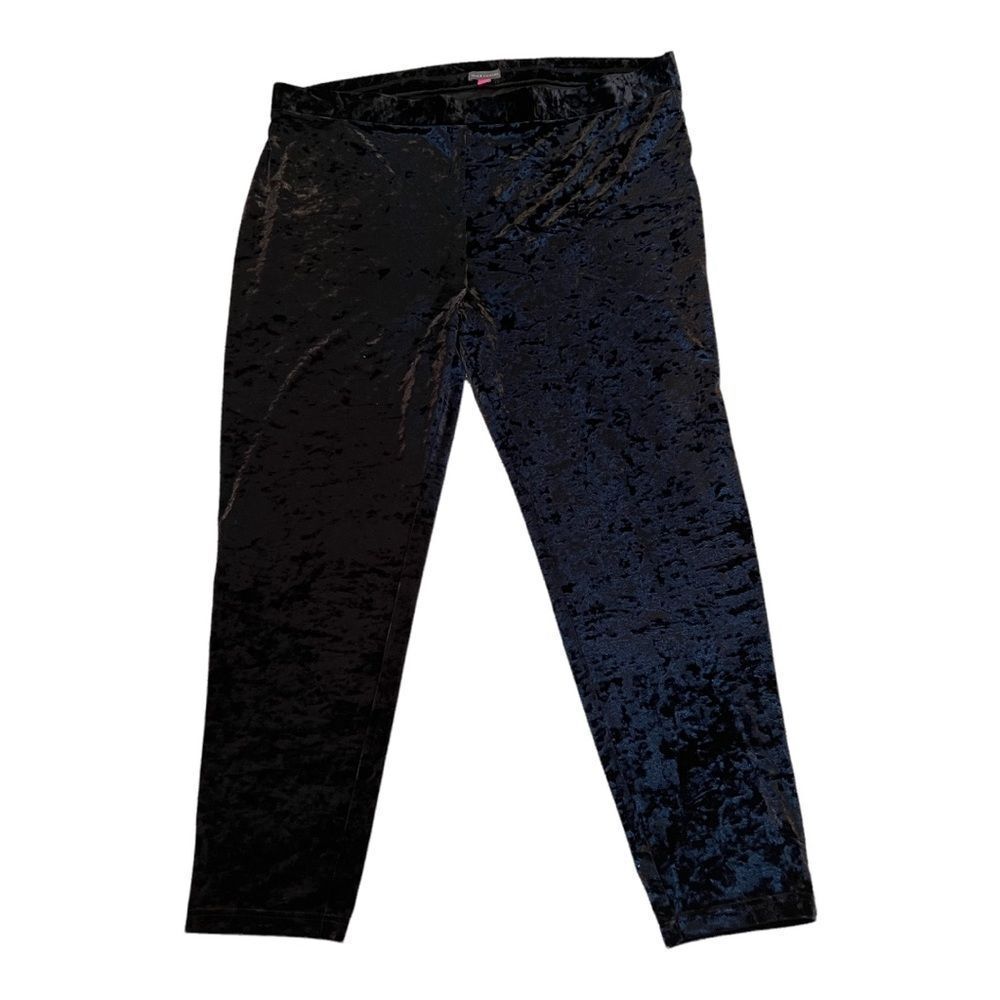 VINCE CAMUTO Women’s Velour Pull On Stretch Skinny Pants Black Size 3X
